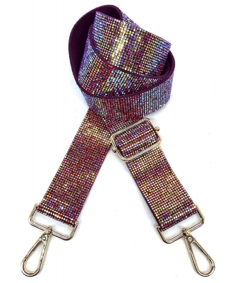 Rhinestone Guitar Strap RS038W RED AB